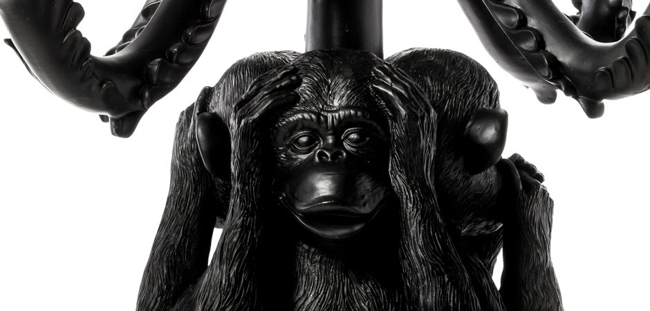 Подсвечник Seletti Giant Burlesque 3 Monkeys Black