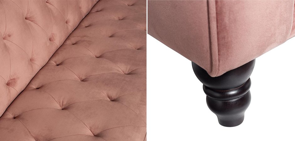 Диван Abbyson Emily Tufted Sofa Pink