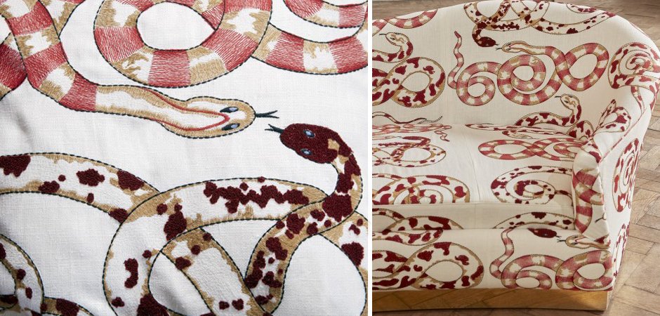 Диван KELLY SOFA Venimeuses Snake Embroidery