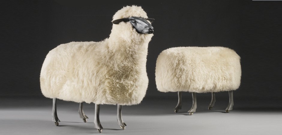 Пуф Овечка Sheep Bench  White Moutons de laine