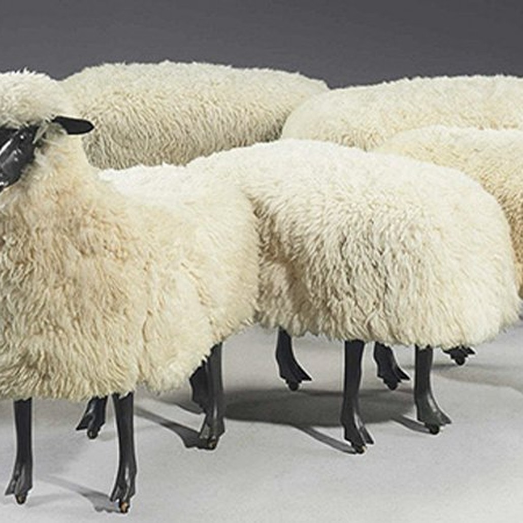 Пуф Овечка Sheep Bench  White Moutons de laine
