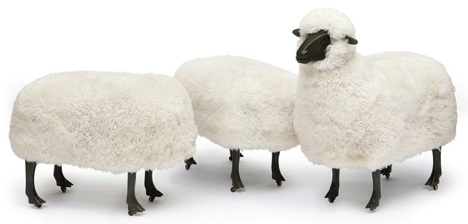 Пуф Овечка Sheep Bench White Moutons de laine