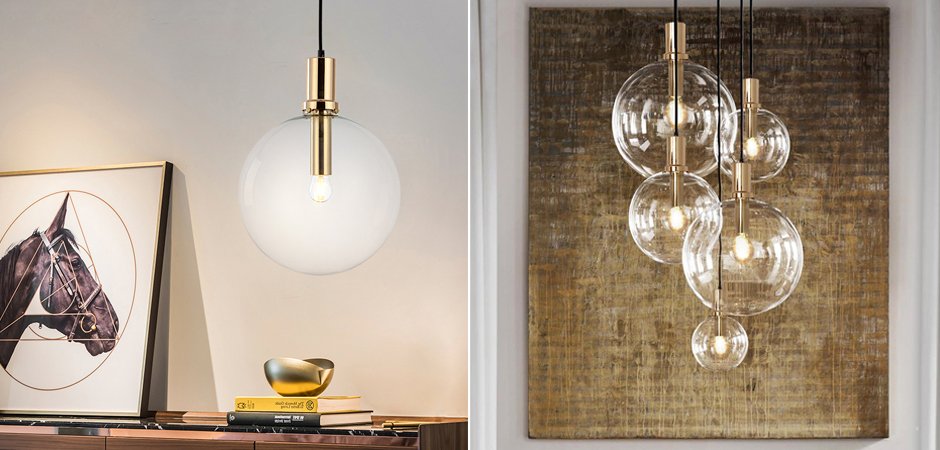 Подвесной светильник Glass Globe Gold