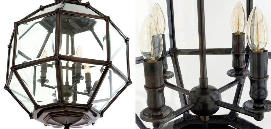 Люстра Lantern Owen Bronze M