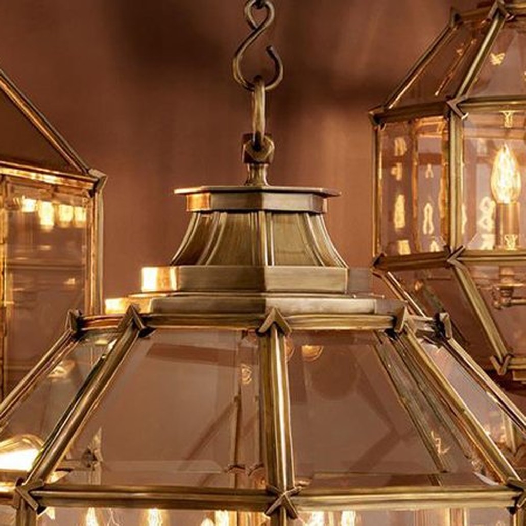 Люстра Lantern Owen Brass M