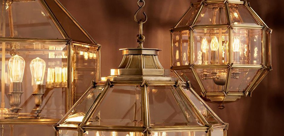 Люстра Lantern Owen Brass M