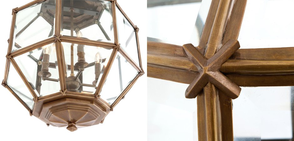 Люстра Lantern Owen Brass M