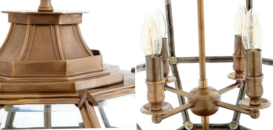 Люстра Lantern Owen Brass M