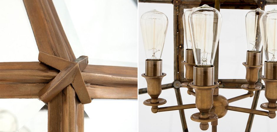 Люстра Lantern Owen Brass L