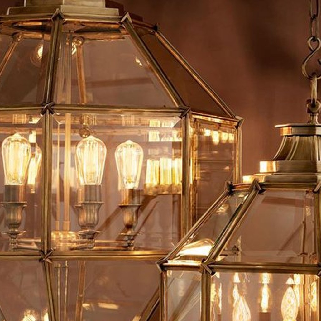 Люстра Lantern Owen Brass L