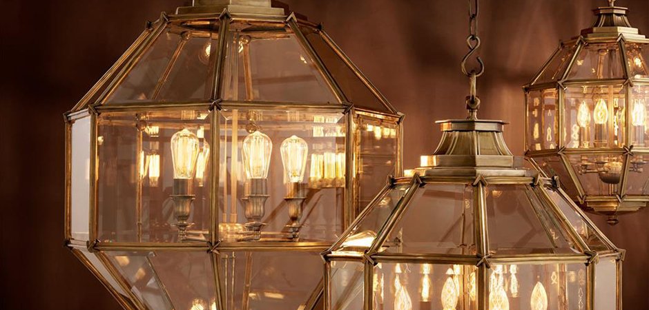 Люстра Lantern Owen Brass L