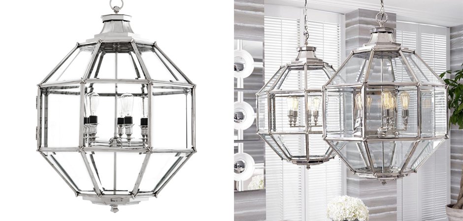 Люстра Lantern Owen Nickel L