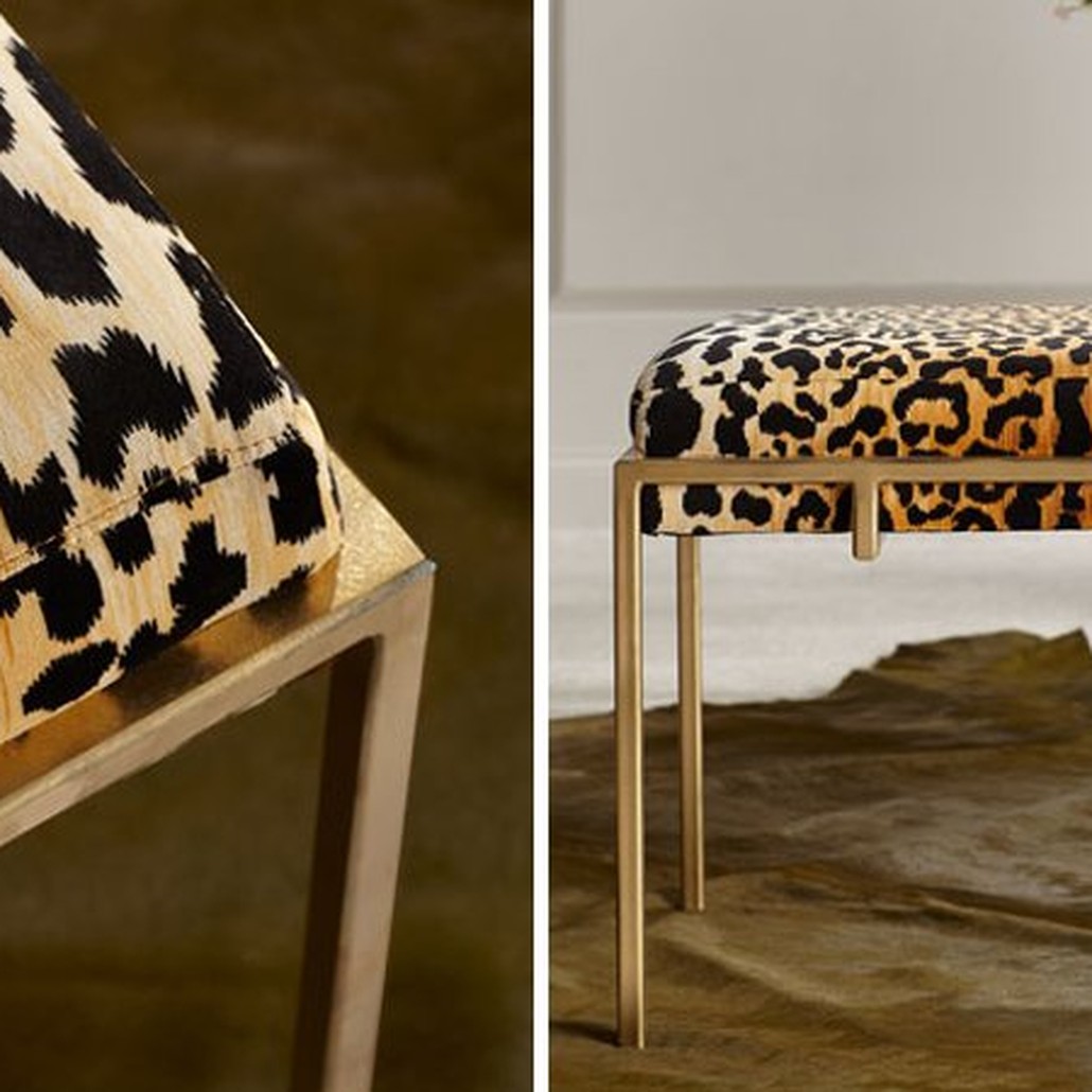 Пуф Metal and Leopard Ottoman