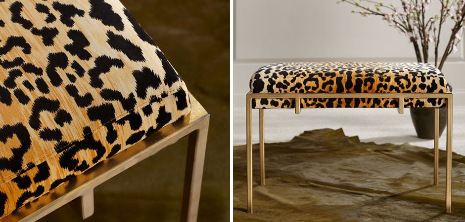Пуф Metal and Leopard Ottoman
