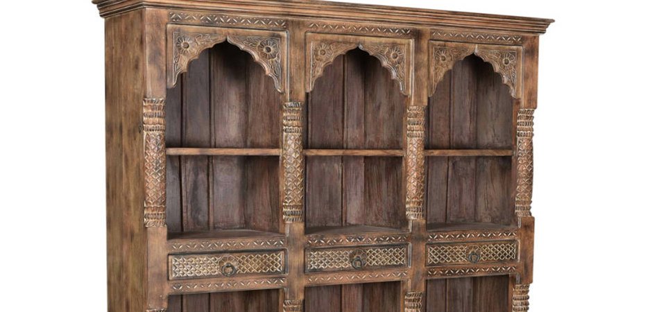 Резной Стеллаж из тика Индия