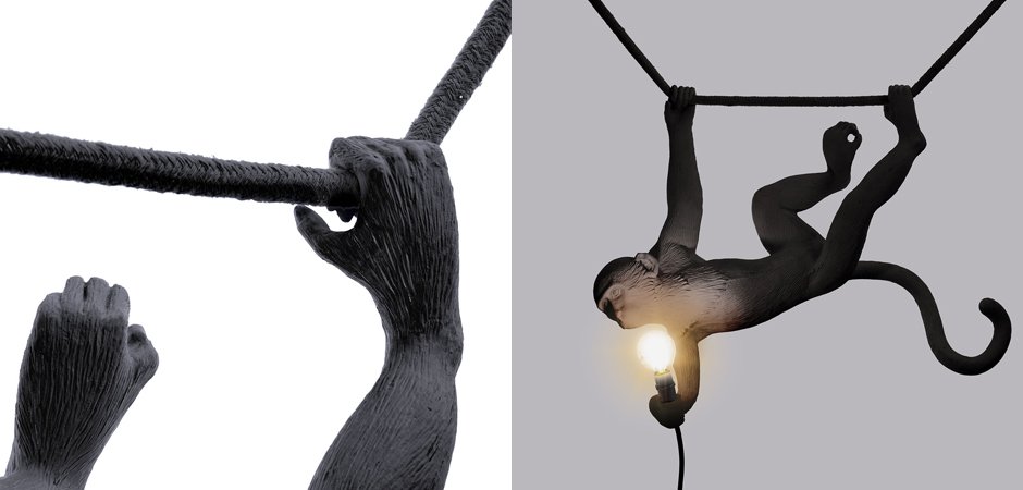 Подвесной светильник Seletti The Monkey Lamp Swing Black