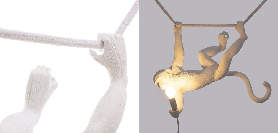 Подвесной светильник Seletti The Monkey Lamp Swing White