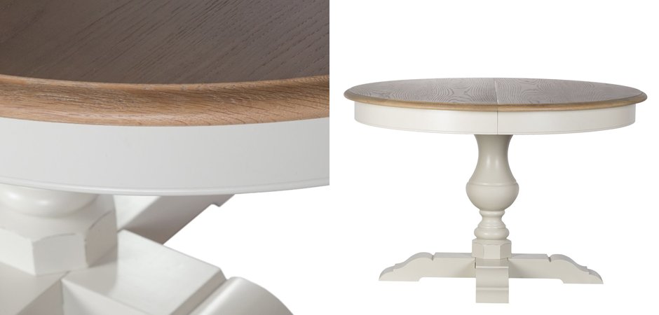 Provence Round Dining Table White раскладной стол
