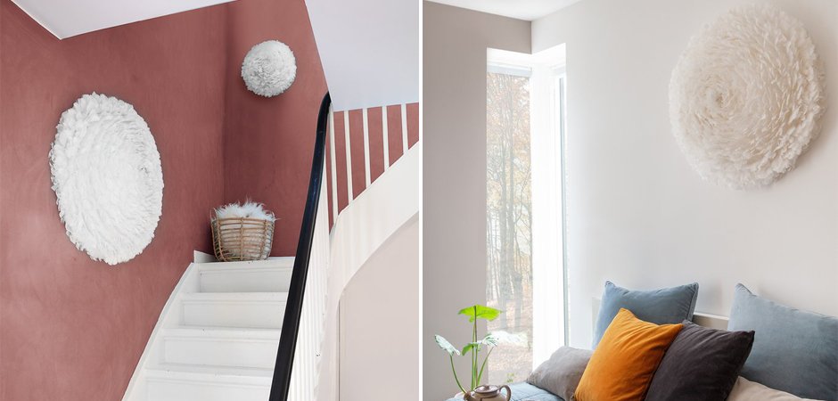 Декор на стену из перьев Plumage Pink c подсветкой