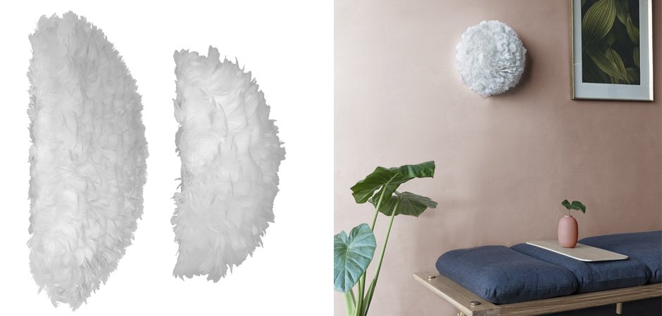 Декор на стену из перьев Plumage Pink c подсветкой