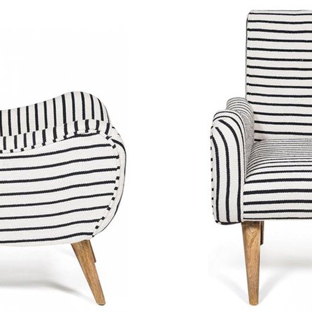 Кресло с подлокотниками Black and White Stripes