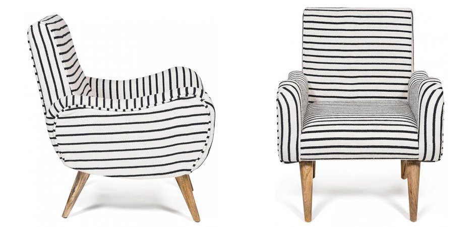 Кресло с подлокотниками Black and White Stripes