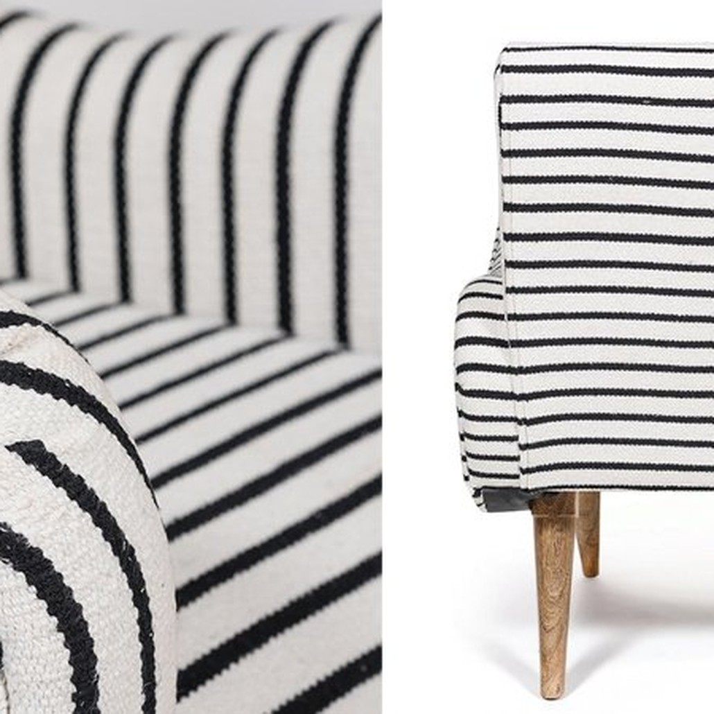 Кресло с подлокотниками Black and White Stripes
