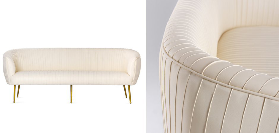 Софа Souffle Settee Leather ivory leather