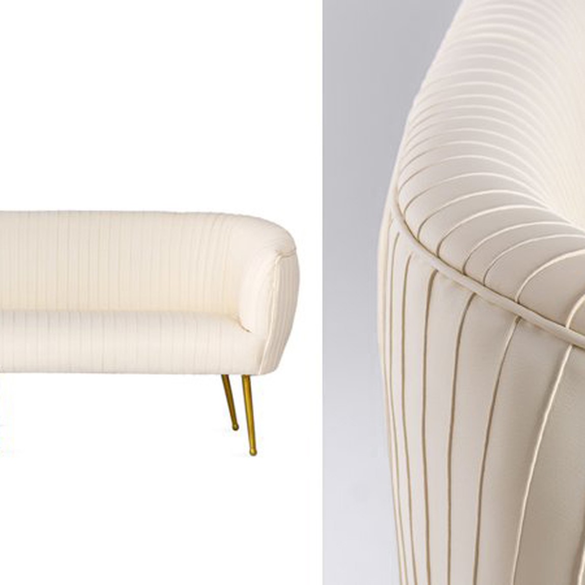 Софа Souffle Settee Leather ivory leather