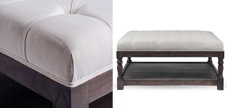 Оттоманка Coffee Table Ottoman linen and oak wood