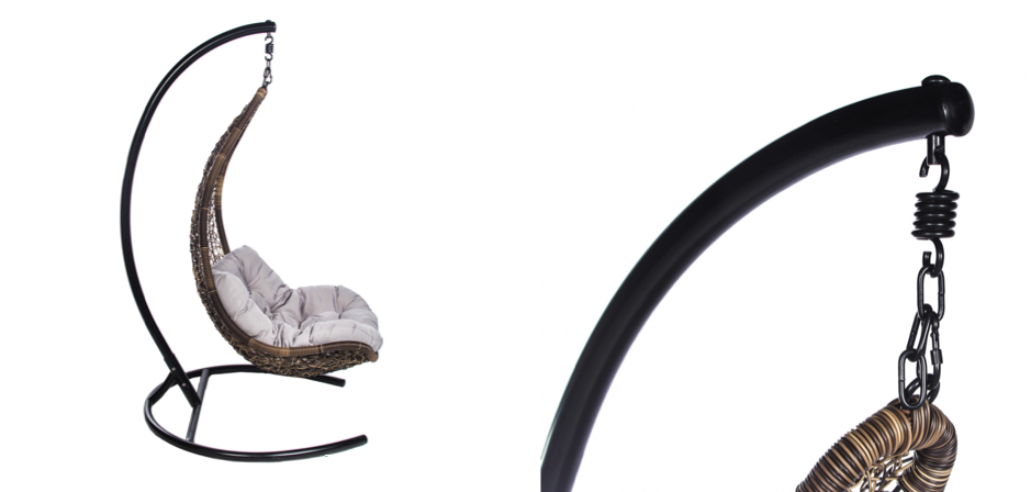 Подвесное уличное кресло Egg Half brown