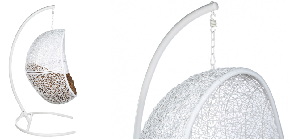 Подвесное уличное кресло Egg Cage white