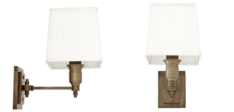 Бра Wall Lamp Lexington Single Brass+White