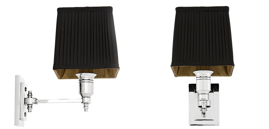 Бра Wall Lamp Lexington Single Nickel+Black