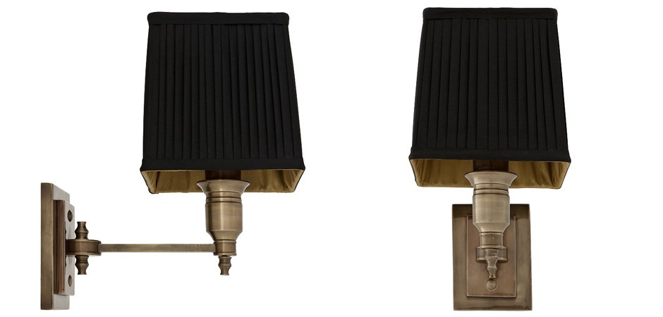 Бра Wall Lamp Lexington Single Brass+Black
