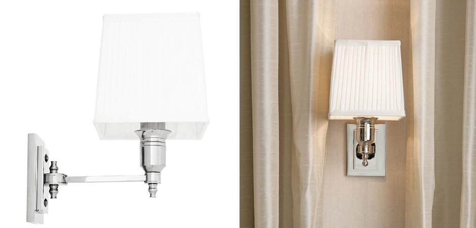 Бра Wall Lamp Lexington Single Nickel+White