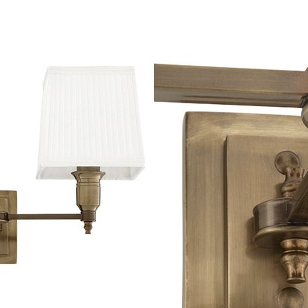 Бра Wall Lamp Lexington Double Brass+White