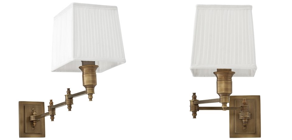 Бра Wall Lamp Lexington Swing Brass+White