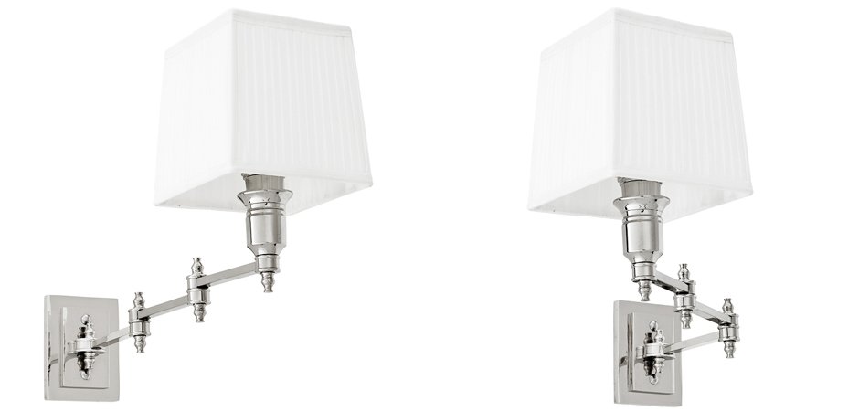 Бра Wall Lamp Lexington Swing Nickel+White