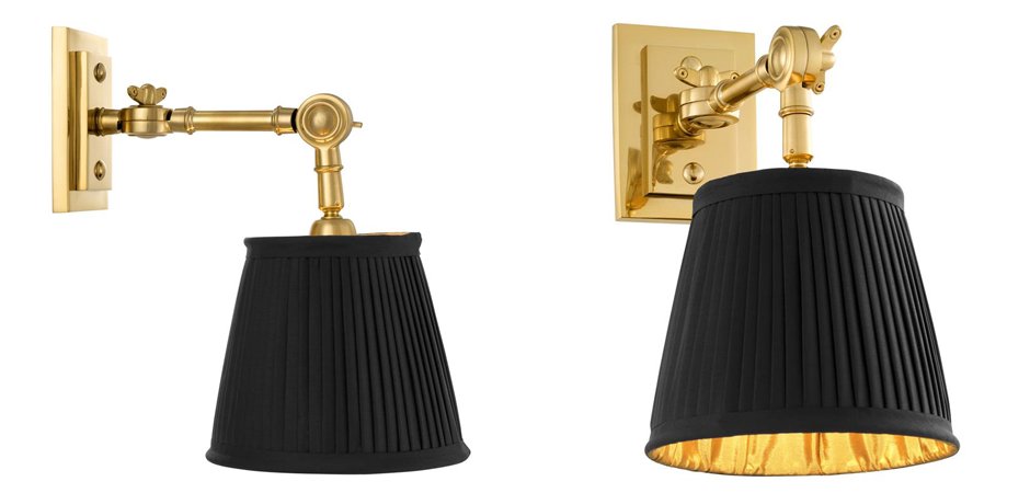 Бра Wall Lamp Wentworth Single Gold+Black