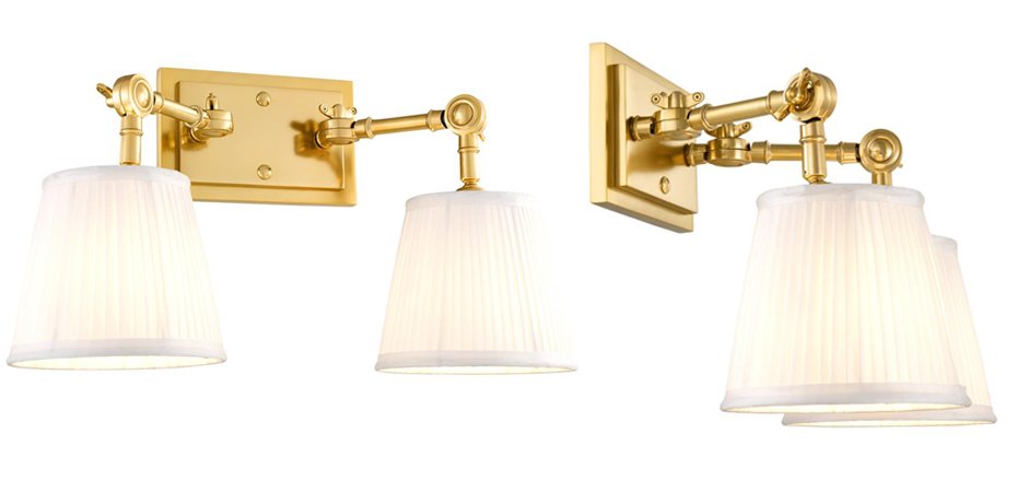 Бра Wall Lamp Wentworth Double Gold+White