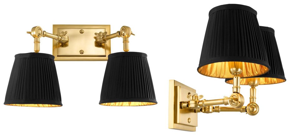 Бра Wall Lamp Wentworth Double Gold+Black