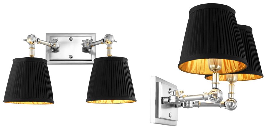 Бра Wall Lamp Wentworth Double Nickel+Black