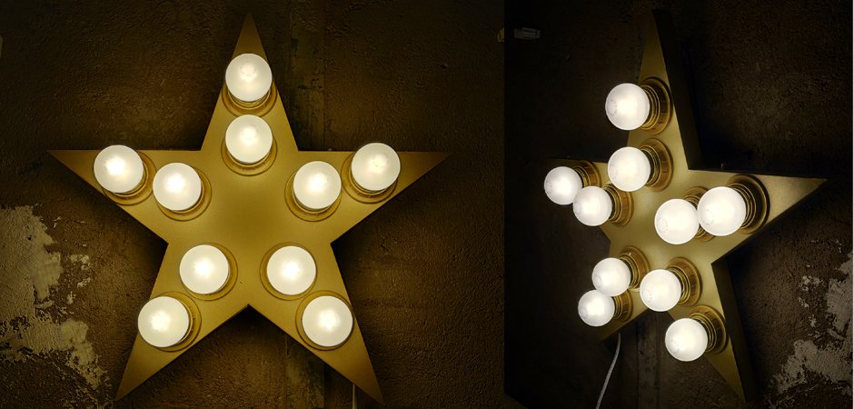 Настенный светильник Star золотая звезда