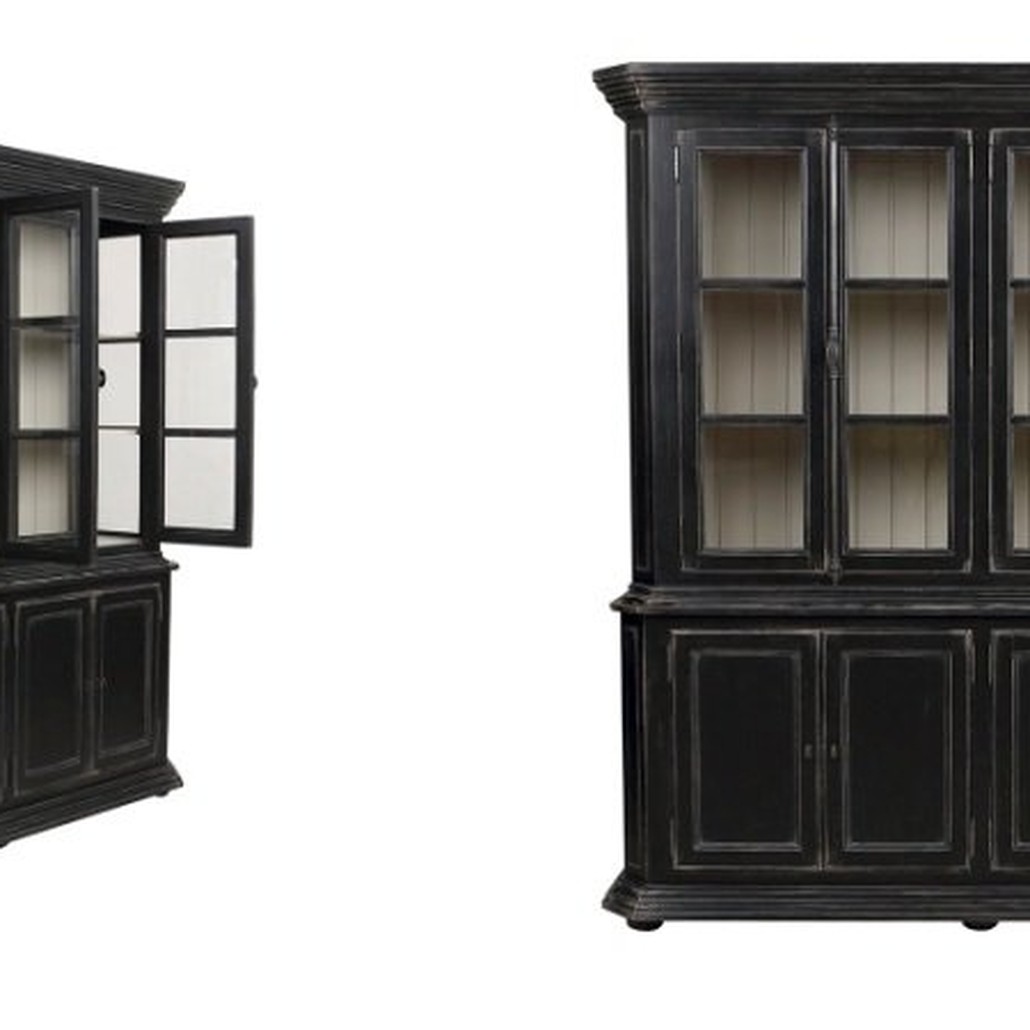 Буфет BUFFET VAISSELIER NOIR 4 PORTES VITREES BRUGES A391