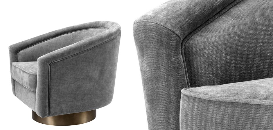 Кресло Eichholtz Swivel Chair Catene Grey