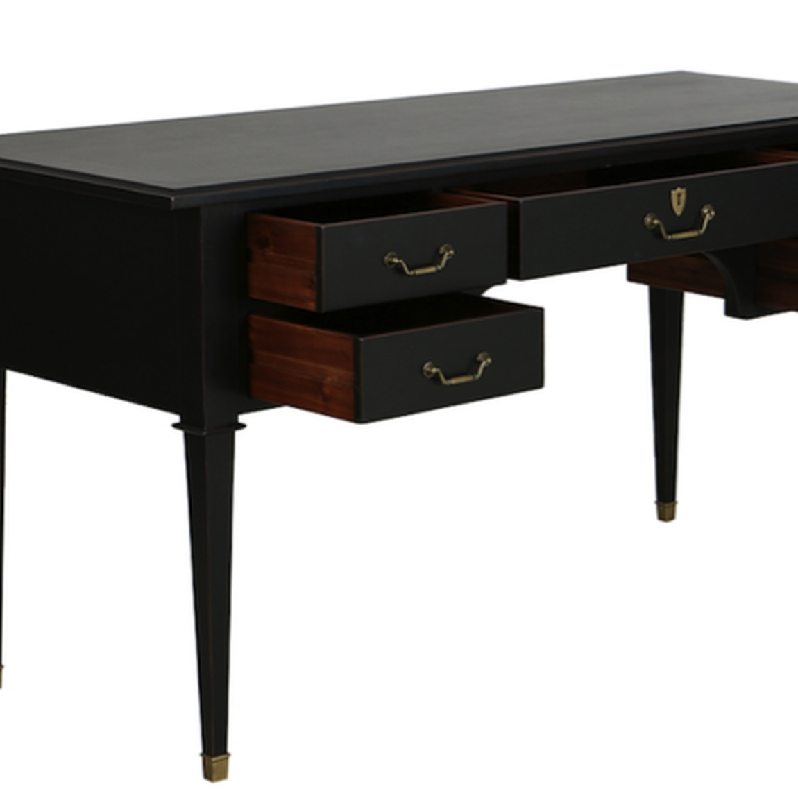 BUREAU NOIR 5 TIROIRS EN ACACIA MASSIF CENACLE A27