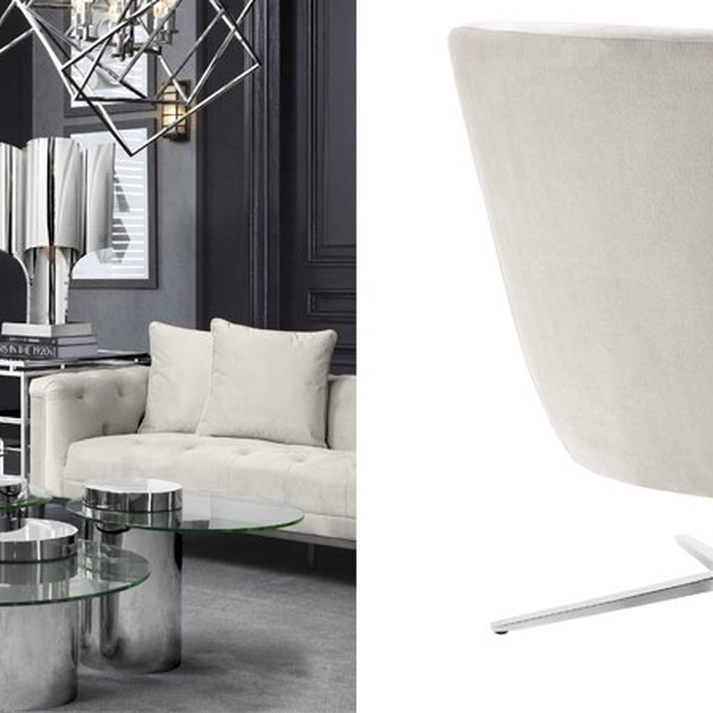 Кресло Eichholtz Swivel Chair Flavio Pebble Grey