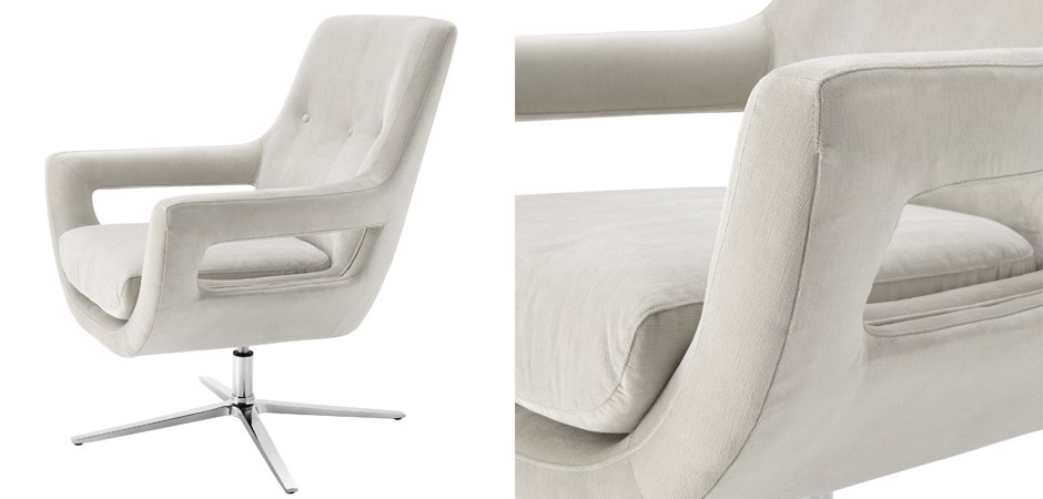 Кресло Eichholtz Swivel Chair Flavio Pebble Grey