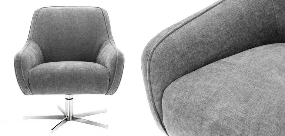 Кресло Eichholtz Swivel Chair Serena Grey